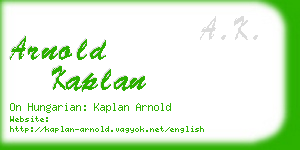 arnold kaplan business card